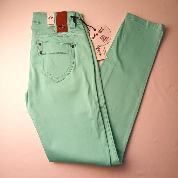 NWT Sixty Nine Jeans Size 29/8 Low Rise Skinny Leg Mint Green Color - Picture 1 of 10